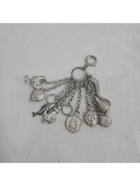 Vintage Good Luck French Porte Bonheur Charm Cluster Keychain Nautical Lucky